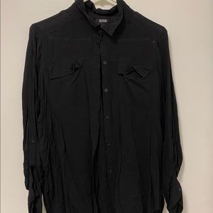 Black button down blouse